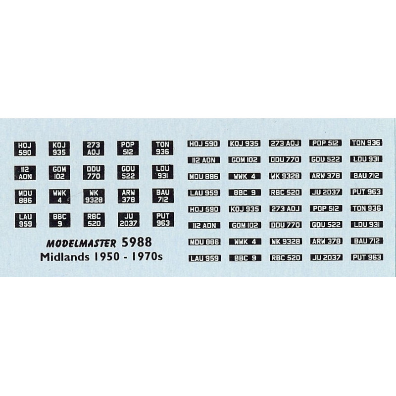 MB5988 Local Registrations MIDLANDS 1950-70s