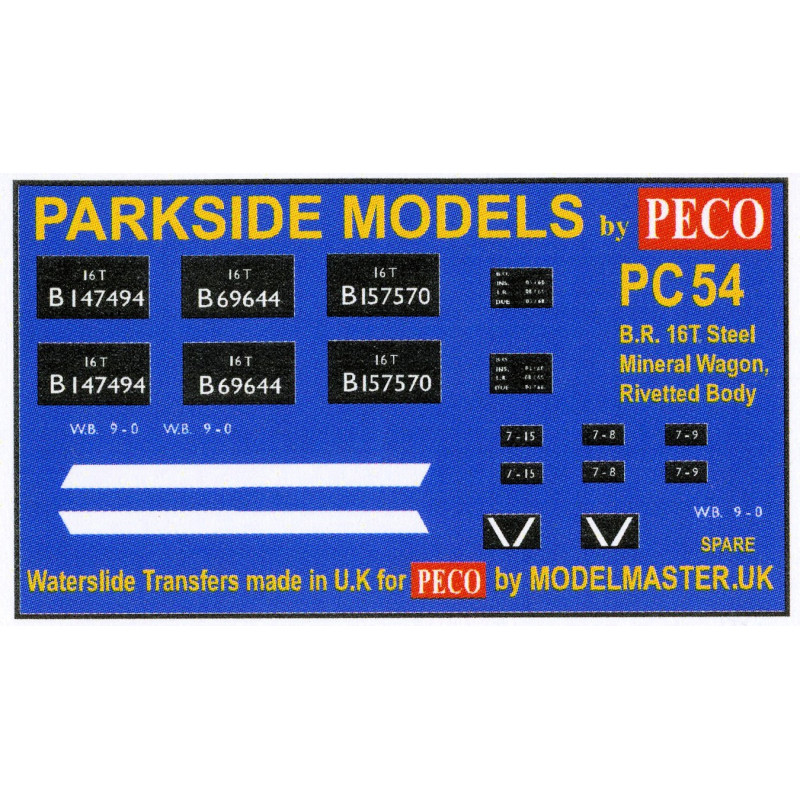 MMPC54  Transfers for B.R. 16T Mineral Wagon (Riveted Body)