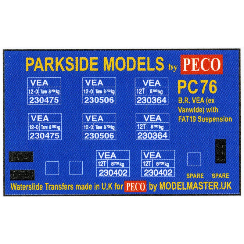 MMPC76  Transfers for B.R. VEA Ex 'Vanwide' (Air Brake & FAT19 Suspension)
