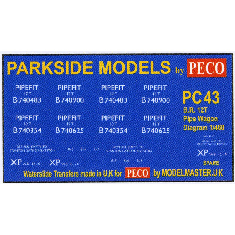 MMPC43  Transfers for B.R. 12T Pipe Wagon