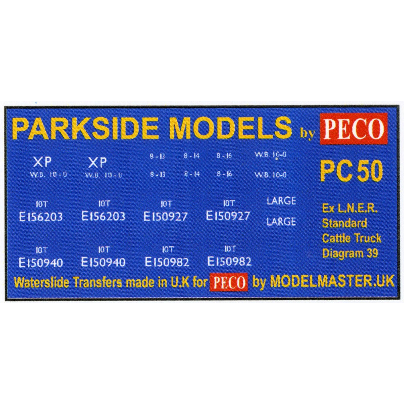 MMPC50  Transfers for ex L.N.E.R. Standard Cattle Truck