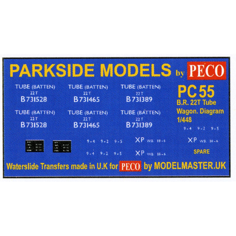 MMPC55  Transfers for B.R. 22T Tube Wagon