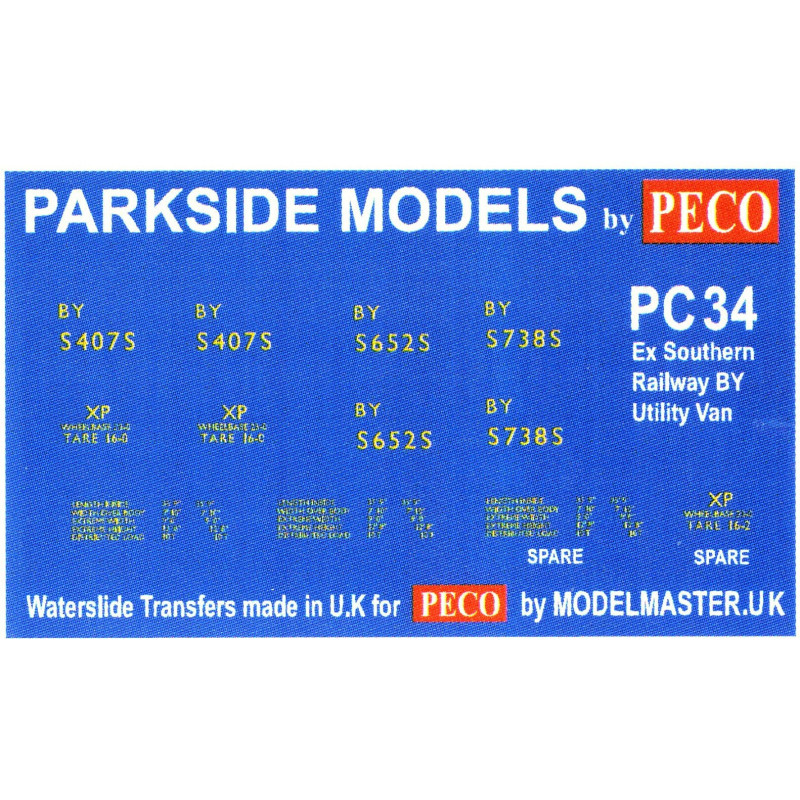MMPC34  Transfers for ex S.R. 'BY' Utility Van