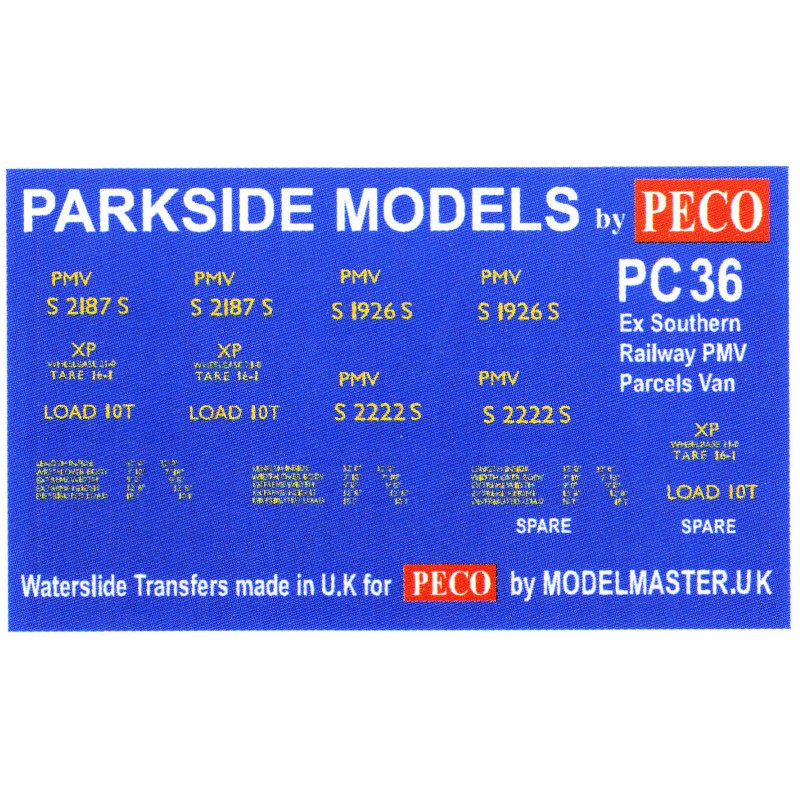MMPC36  Transfers for ex S.R. 'PMV' Parcels Van