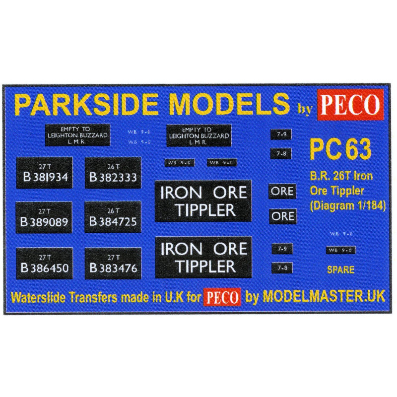 MMPC63  Transfers for B.R. 26T Iron Ore Tippler