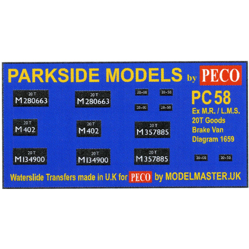 MMPC58  Transfers for ex L.M.S. 20T Goods Brake Van (M.R. Design)