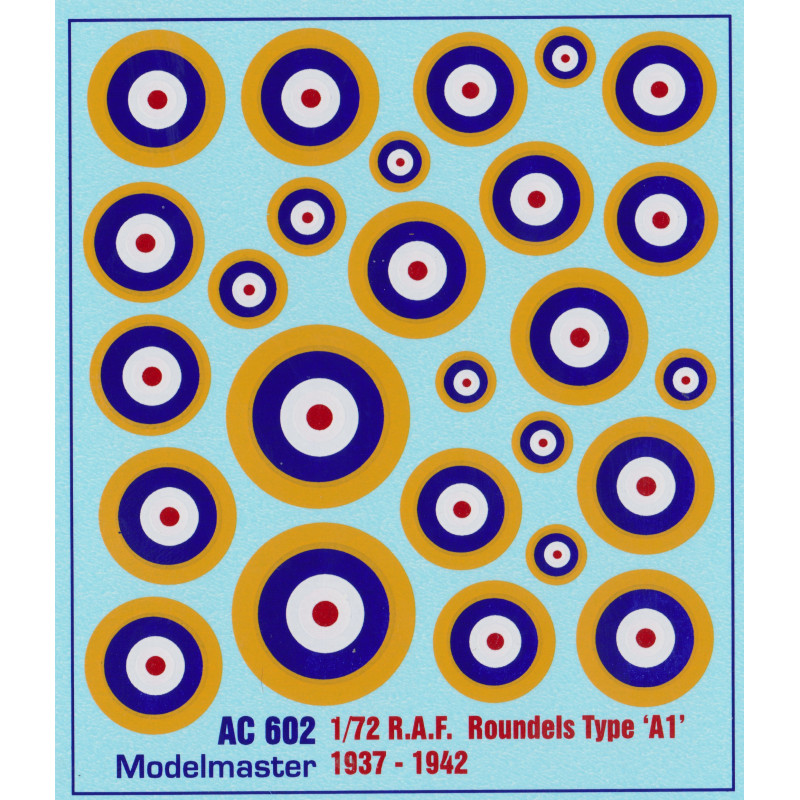 AC602 R.A.F. ROUNDELS WWII Type 'A1' 1937-1942