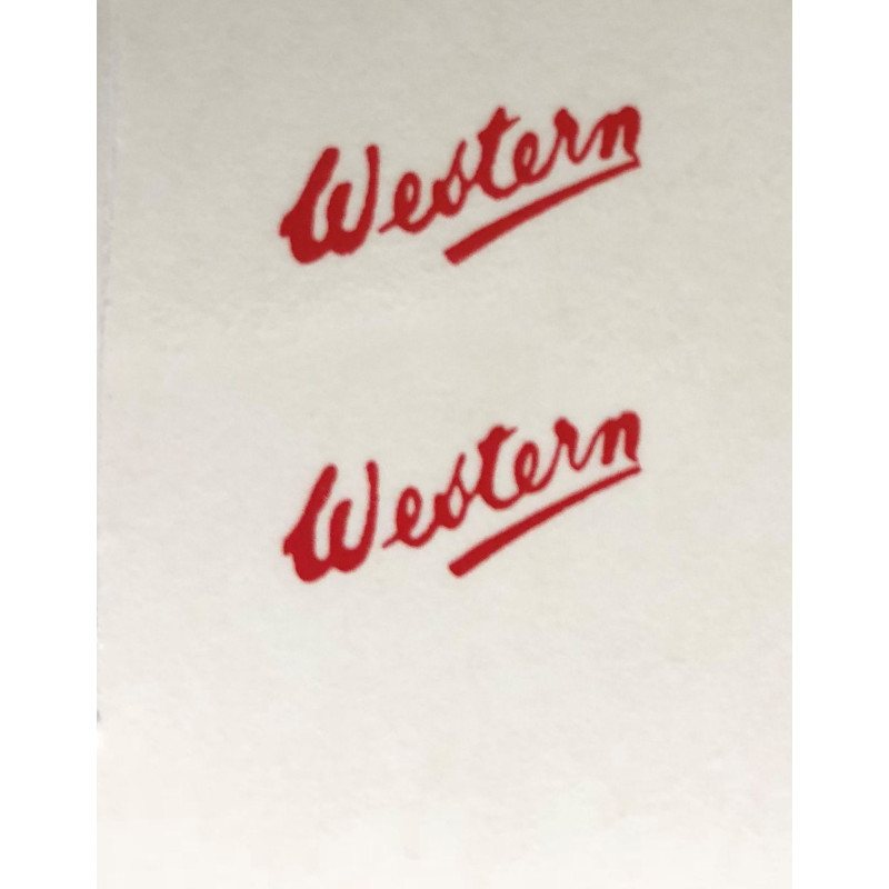 MB5447 WESTERN red script for single deckers