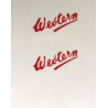 MB5447 WESTERN red script for single deckers