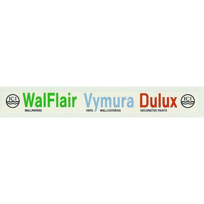 ADV06  4mm Scale Bus Side Advert : ICI WALFLAIR VYMURA DULUX ICI