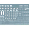 GW301 Great Western Railway. Large sheet of wagon lettering and numbers, including 16" and 4" GW lettering.