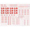 SR302 Southern Railway. Sheet of lettering for for Stone coloured Insulated and Refrigerated Dairy, Fish and Meat Vans. RED