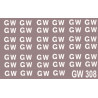 GW308 Great Western Railway. Sheet of large 16" lettering for wagons as used between 1923 and 1936.