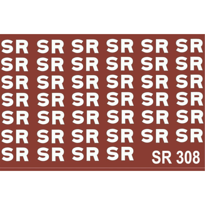 SR308 Southern Railway. Sheet of large 16" lettering for wagons as used between 1923 and 1936.