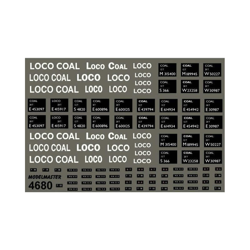 MM4680 B.R. Loco Coal Wagons. Assorted marking cover all regions.