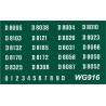 WG916 2 each x Twenty Ready Made Number Sets for E.E. Type 1, Bo-Bo, D8000 series, WHITE