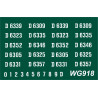 WG918 4 each x Ten Ready Made Number Sets for N.B DH Type 1, Bo-Bo, D6300 series, WHITE