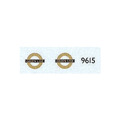 LT9615 GREEN LINE Bullseye (gold & black) 5mm long for upper deck of 1950s Routemasters. Per pair