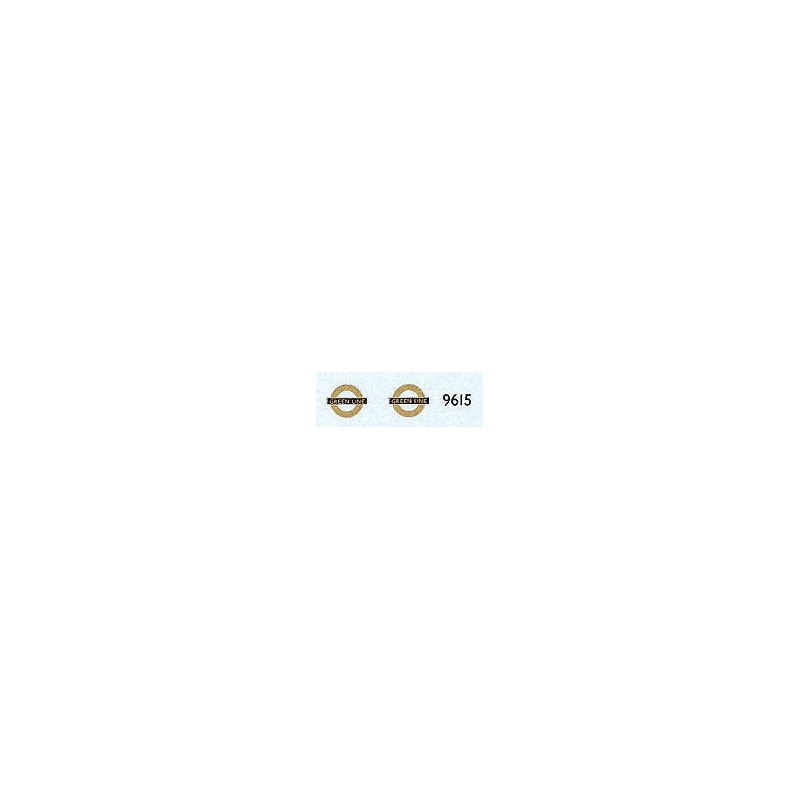 LT9615 GREEN LINE Bullseye (gold & black) 5mm long for upper deck of 1950s Routemasters. Per pair