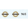 LT9615 GREEN LINE Bullseye (gold & black) 5mm long for upper deck of 1950s Routemasters. Per pair