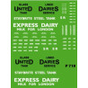 P719 Milk Tank Wagons 2 x each UNITED DAIRIES & EXPRESS DAIRY