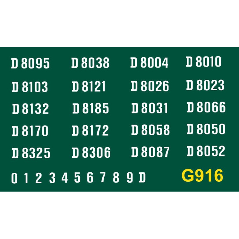 G916 E.E. Type 1, Bo-Bo, D8000 series, WHITE