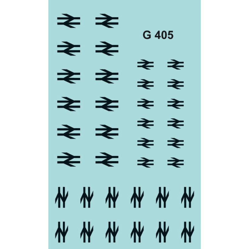 G405 18 Pairs of BLACK post 1965 'Double Arrow' emblems.