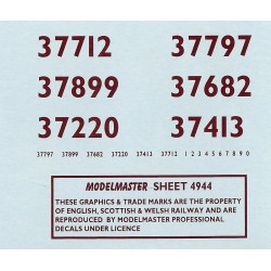 MM4944 Side and Bufferbeam Numbering ONLY for Class 37 (Different numbers from sheet MM4935)