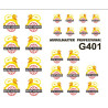 MMG401 12 Pairs (4 each LARGE, MEDIUM & SMALL) 1948 - 56 Lion inside Wheel Loco Emblems.