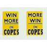 MB5741 Upper Front Ads: More win on Copes (Black & yellow) 1960s
