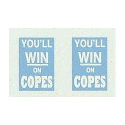 MB5742 Upper Front Ads: Youll win on Copes (Light blue & white) 1950/60s