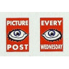 MB5744 Upper Front Ads: Picture Post every Wednesday (Red, black & white) 1940/50s
