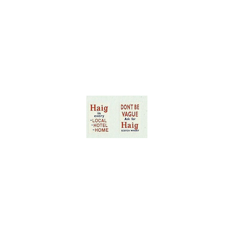 MB5748 Upper Front Ads: Haig in Every Local, Hotel & Home (Blue red & white) 1950/80s