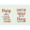 MB5748 Upper Front Ads: Haig in Every Local, Hotel & Home (Blue red & white) 1950/80s