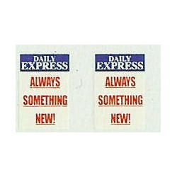 MB5750 Upper Front Ads: Daily Express (Blue, white & red) 1960/70s