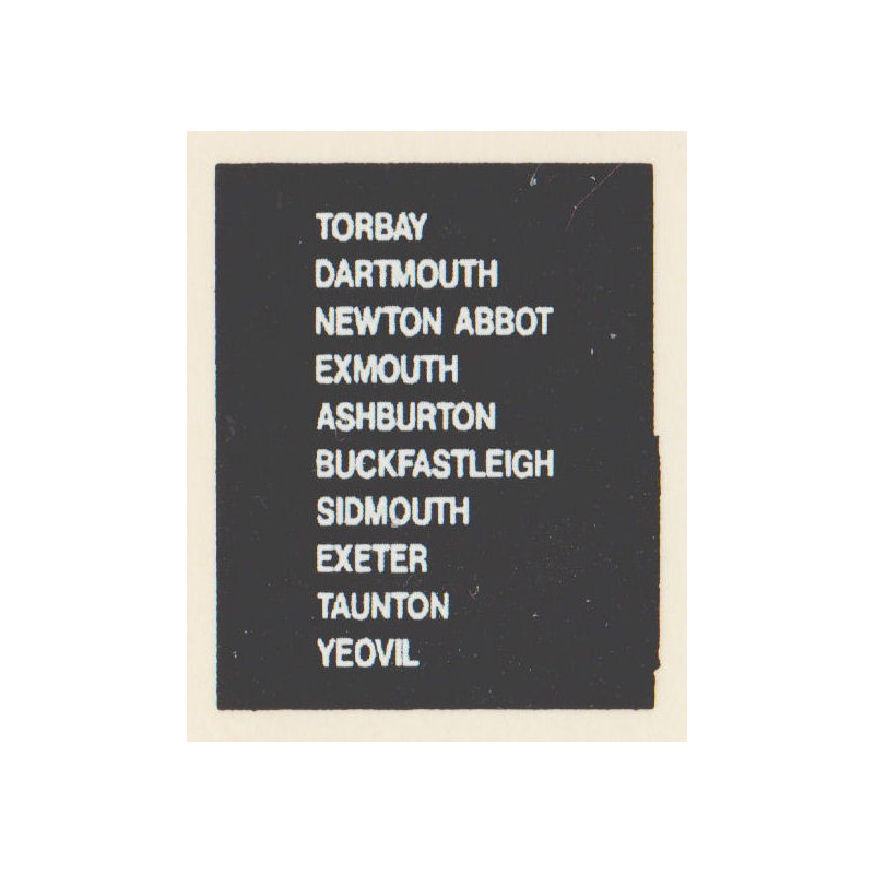 D67 TORBAY DARTMOUTH TAUNTON ASHBURTON NEWTON ABBOT YEOVIL BUCKFASTLEIGH EXMOUTH SIDMOUTH EXETER