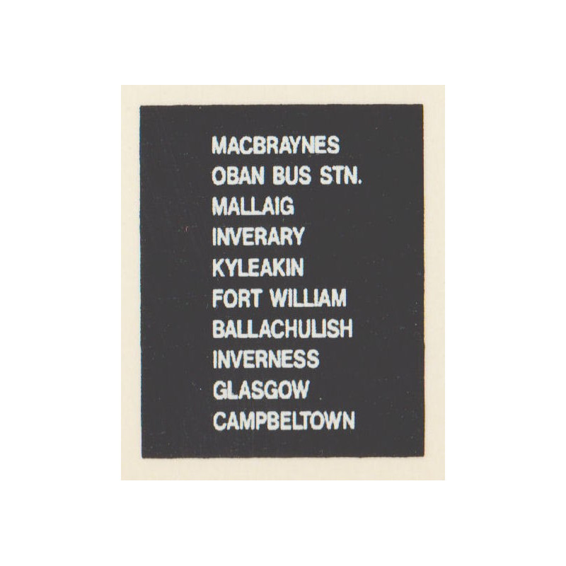 D78 OBAN BUS STATION MACBRAYNES MALLAIG INVERARY KYLEAKIN FORT WILLIAM GLASGOW INVERNESS CAMPBELTOWN BALLACHULISH