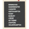 D94 BIRMINGHAM STAFFORD KIDDERMINSTER BANBURY RUGBY NORTHAMPTON KETTERING COVENTRY CREWE WOLVERHAMPTON
