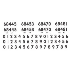 G812 Smoke Box & Cab Side Numbers (including spares) for Ex LNER Class J83 0-6-0T, Nos. 68445, 68453, 68470, 68481.