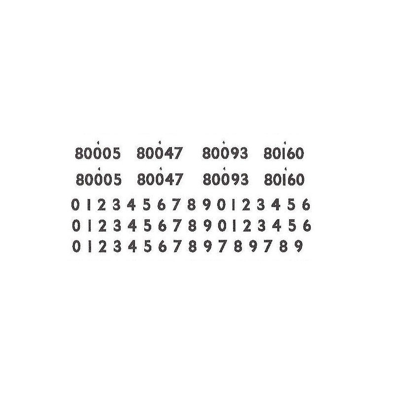 G820 Smoke Box & Cab Side Numbers (including spares) for Br Standard Class 4 2-6-4T, Nos. 80005, 80047, 80093, 80150.