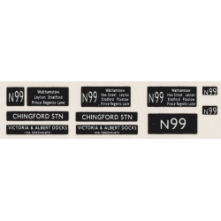 RMN990  N99  CHINGFORD STATION and VICTORIA & ALBERT DOCKS VIA GREENGATE