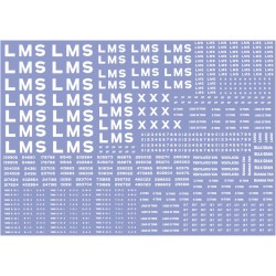 LM301 L.M.S. Large sheet of wagon lettering and numbers, including 16" and 4" GW lettering.